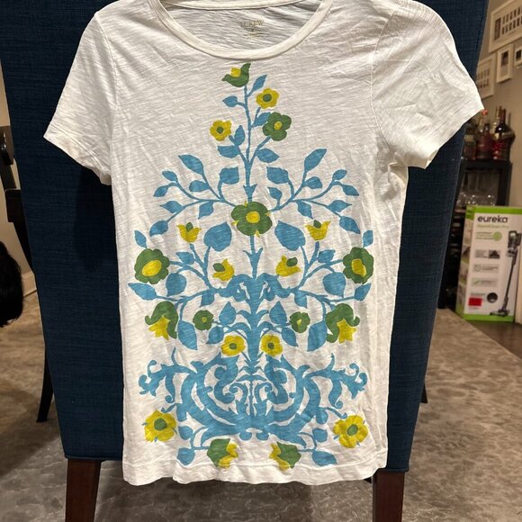 Beautiful j. crew S short sleeve top💙💚 - Picture 1 of 4